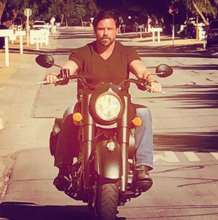 Aaron Phypers riding his Indian Motorcycle.